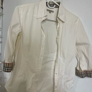 Burberry button down shirt with Signature Check Cuff Detail